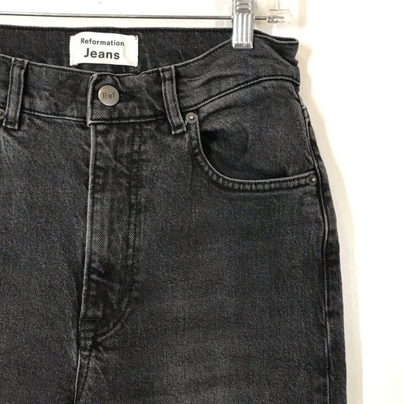 Reformation High Rise Black Erie Wash Women's Size 28 Bootcut Denim Jeans - Picture 4 of 12